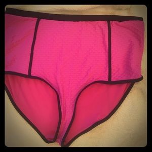 Forever21 Hot Pink Bikini Bottoms Black details.